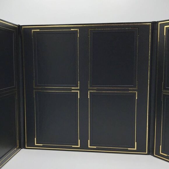 TAP LOOMIS BLACK & GOLD 8-VIEW LEATHER BOUND PHOTO HOLDER ELITE new in box - Picture 2 of 9